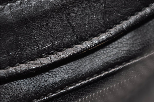 Authentic GUCCI Bamboo Shoulder Hand Bag Purse Leather 0013006 Black 2787I