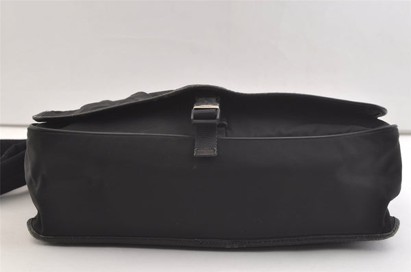 Authentic PRADA Nylon Tessuto Saffiano Leather Shoulder Bag V158X Black 2787K