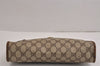 Authentic GUCCI Vintage Clutch Hand Bag Purse GG PVC Leather Brown 2788J