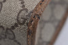 Authentic GUCCI Vintage Clutch Hand Bag Purse GG PVC Leather Brown 2788J