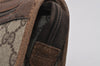 Authentic GUCCI Vintage Clutch Hand Bag Purse GG PVC Leather Brown 2788J