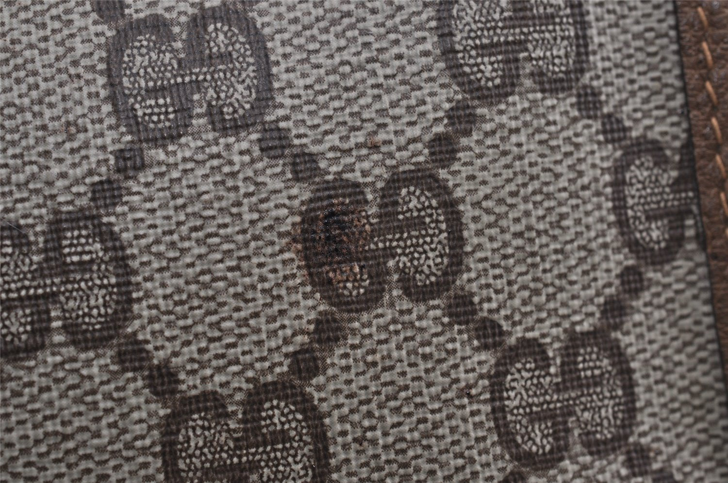 Authentic GUCCI Vintage Clutch Hand Bag Purse GG PVC Leather Brown 2788J