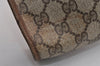 Authentic GUCCI Vintage Clutch Hand Bag Purse GG PVC Leather Brown 2788J