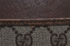 Authentic GUCCI Vintage Clutch Hand Bag Purse GG PVC Leather Brown 2788J