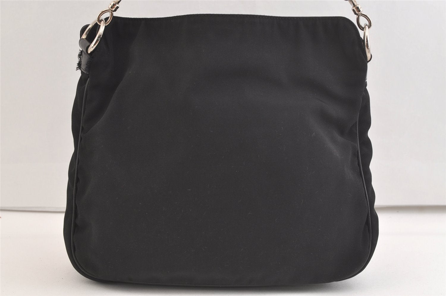 Authentic GUCCI Bamboo 2Way Shoulder Hand Bag Nylon Leather 0011638 Black 2789K