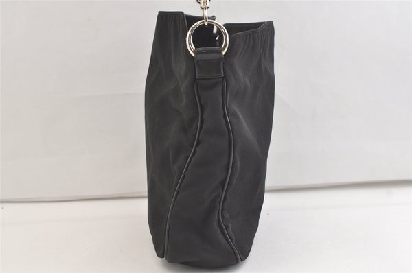 Authentic GUCCI Bamboo 2Way Shoulder Hand Bag Nylon Leather 0011638 Black 2789K