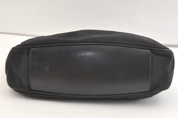 Authentic GUCCI Bamboo 2Way Shoulder Hand Bag Nylon Leather 0011638 Black 2789K