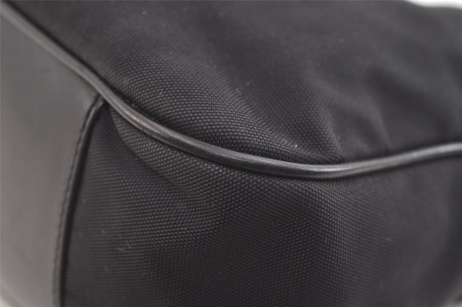 Authentic GUCCI Bamboo 2Way Shoulder Hand Bag Nylon Leather 0011638 Black 2789K