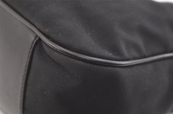 Authentic GUCCI Bamboo 2Way Shoulder Hand Bag Nylon Leather 0011638 Black 2789K