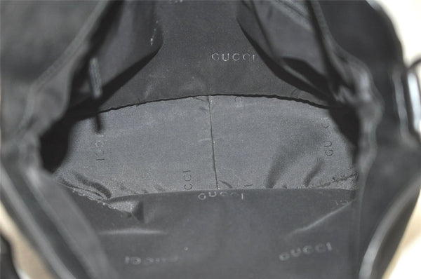 Authentic GUCCI Bamboo 2Way Shoulder Hand Bag Nylon Leather 0011638 Black 2789K