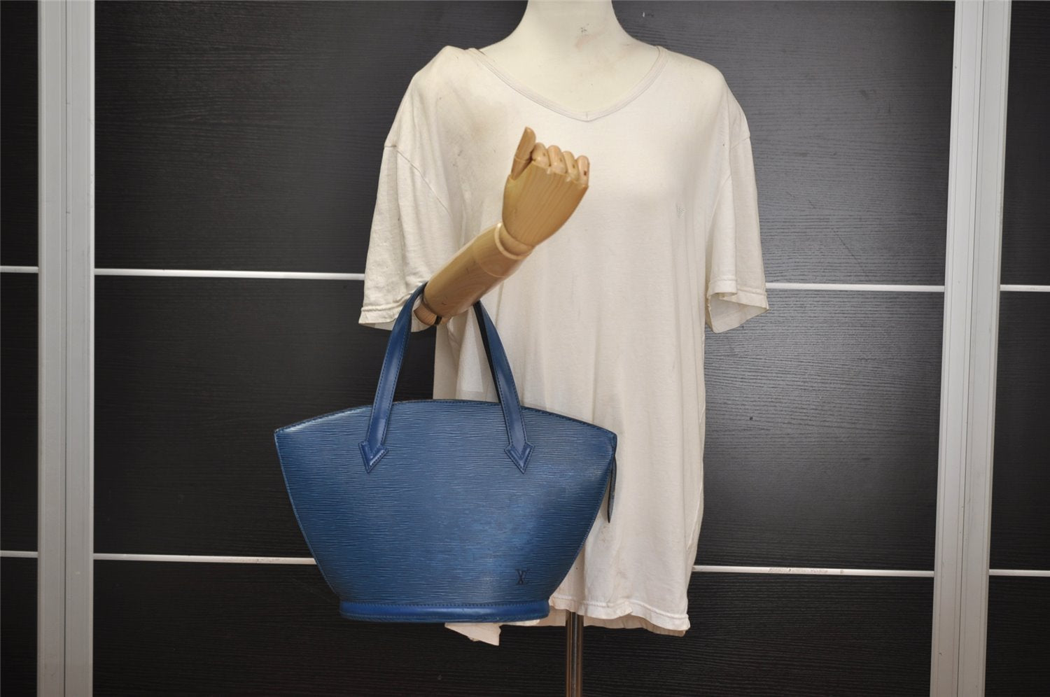 Authentic Louis Vuitton Epi Saint Jacques Hand Bag Blue M52275 LV 2790I