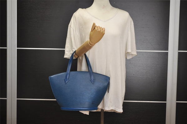 Authentic Louis Vuitton Epi Saint Jacques Hand Bag Blue M52275 LV 2790I