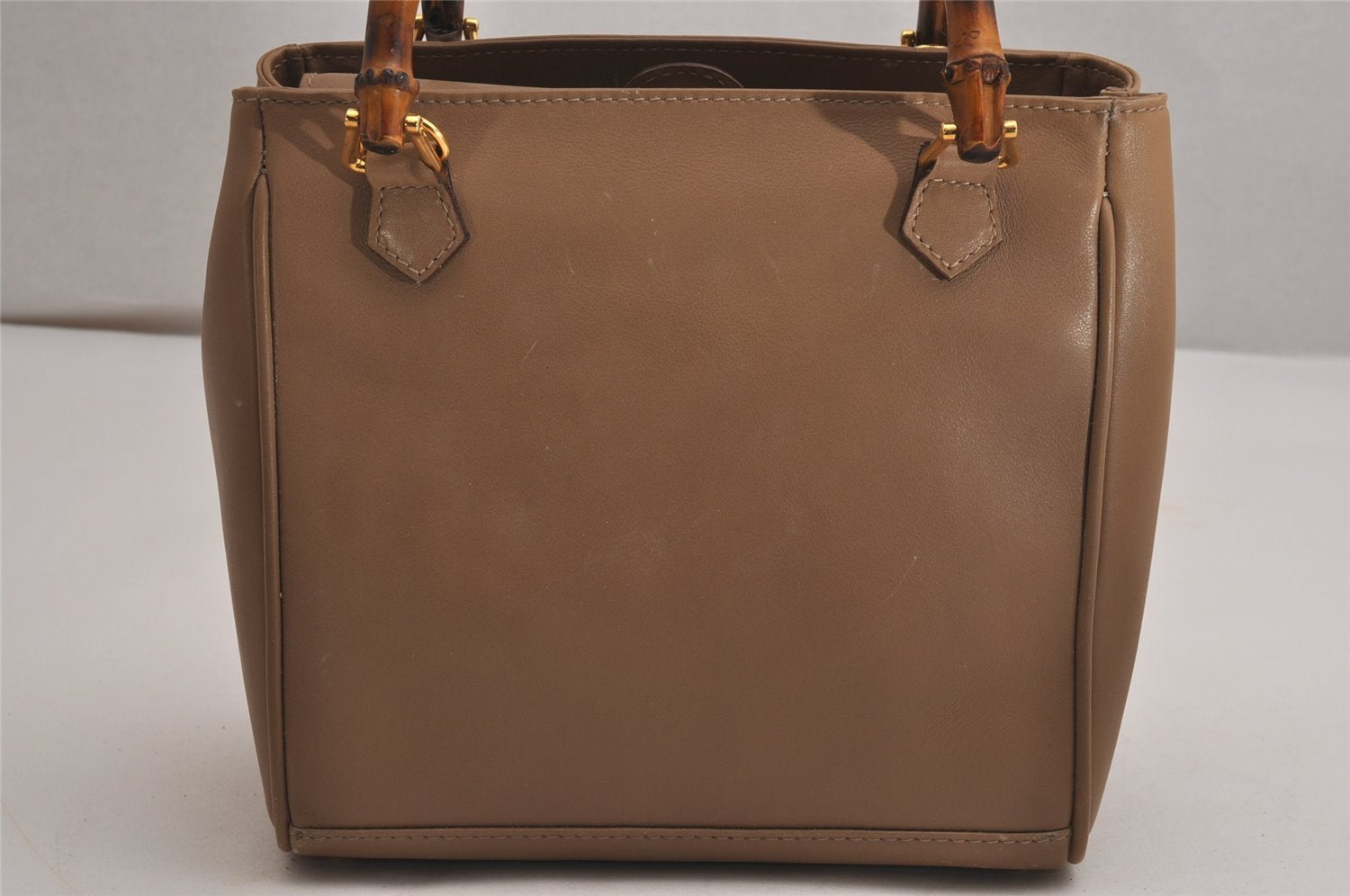 Authentic GUCCI Bamboo 2Way Shoulder Hand Bag Purse Leather Beige Junk 2790J