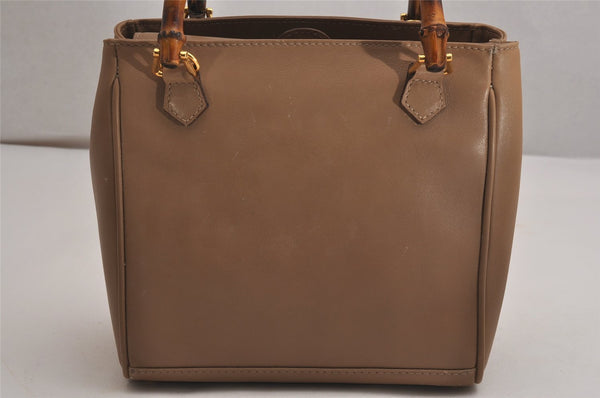 Authentic GUCCI Bamboo 2Way Shoulder Hand Bag Purse Leather Beige Junk 2790J