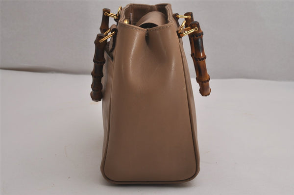 Authentic GUCCI Bamboo 2Way Shoulder Hand Bag Purse Leather Beige Junk 2790J