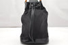 Authentic GUCCI Bamboo Shoulder Drawstring Bag Purse Nylon Leather Brown 2790K
