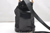 Authentic GUCCI Bamboo Shoulder Drawstring Bag Purse Nylon Leather Brown 2790K