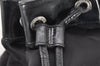 Authentic GUCCI Bamboo Shoulder Drawstring Bag Purse Nylon Leather Brown 2790K