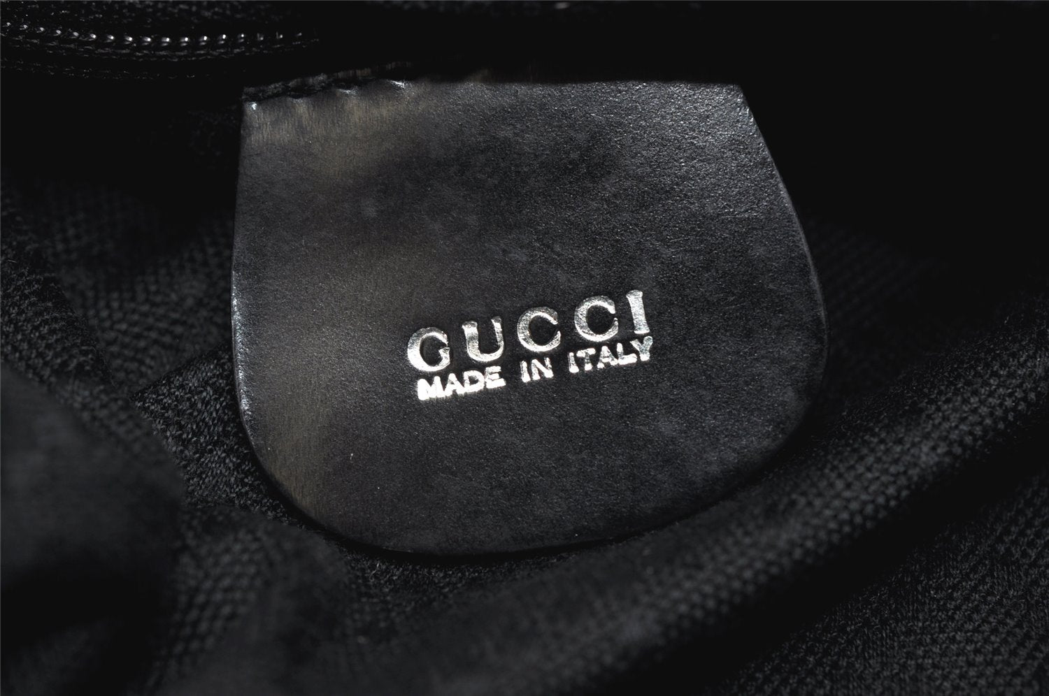 Authentic GUCCI Bamboo Shoulder Drawstring Bag Purse Nylon Leather Brown 2790K