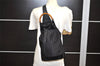 Authentic GUCCI Bamboo Shoulder Drawstring Bag Purse Nylon Leather Brown 2790K