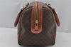 Authentic CELINE Macadam Blason Pattern Hand Boston Bag PVC Leather Brown 2791J