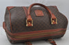 Authentic CELINE Macadam Blason Pattern Hand Boston Bag PVC Leather Brown 2791J