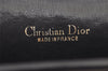 Authentic Christian Dior Trotter Canvas Leather Chain Shoulder Bag Blue 2791K