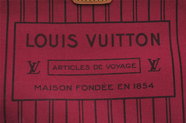 Authentic Louis Vuitton Monogram Neverfull MM Tote Bag Fuchsia M40996 Pink 2793I