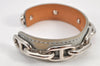 Authentic HERMES Legato GP Chaine d'Ancre Leather Bangle Bracelet Gray 2793K