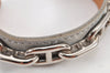 Authentic HERMES Legato GP Chaine d'Ancre Leather Bangle Bracelet Gray 2793K