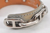 Authentic HERMES Legato GP Chaine d'Ancre Leather Bangle Bracelet Gray 2793K