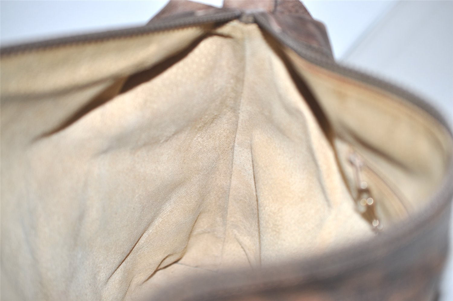 Authentic GUCCI Vintage Camouflage Shoulder Cross Body Bag Leather Brown 2794I