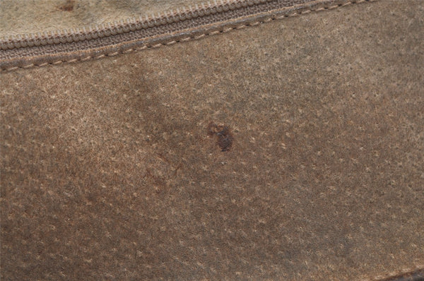 Authentic GUCCI Vintage Camouflage Shoulder Cross Body Bag Leather Brown 2794I