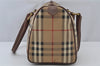 Authentic Burberrys Nova Check PVC Leather Hand Boston Bag Beige Junk 2794J