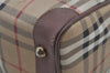 Authentic Burberrys Nova Check PVC Leather Hand Boston Bag Beige Junk 2794J