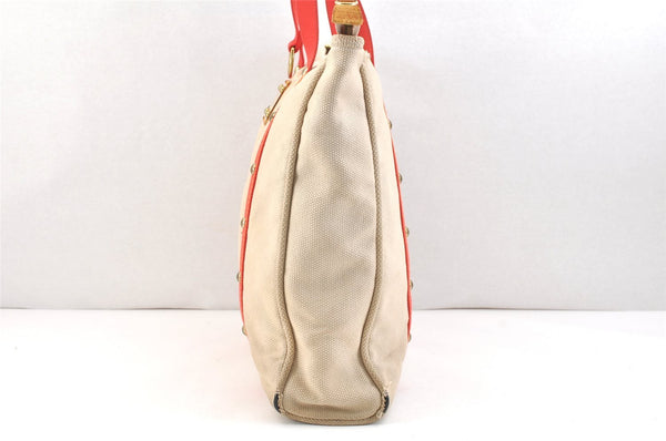 Authentic Louis Vuitton Antigua Cabas GM Tote Bag White Red M40032 LV 2794K