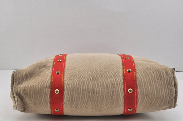 Authentic Louis Vuitton Antigua Cabas GM Tote Bag White Red M40032 LV 2794K