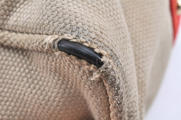 Authentic Louis Vuitton Antigua Cabas GM Tote Bag White Red M40032 LV 2794K