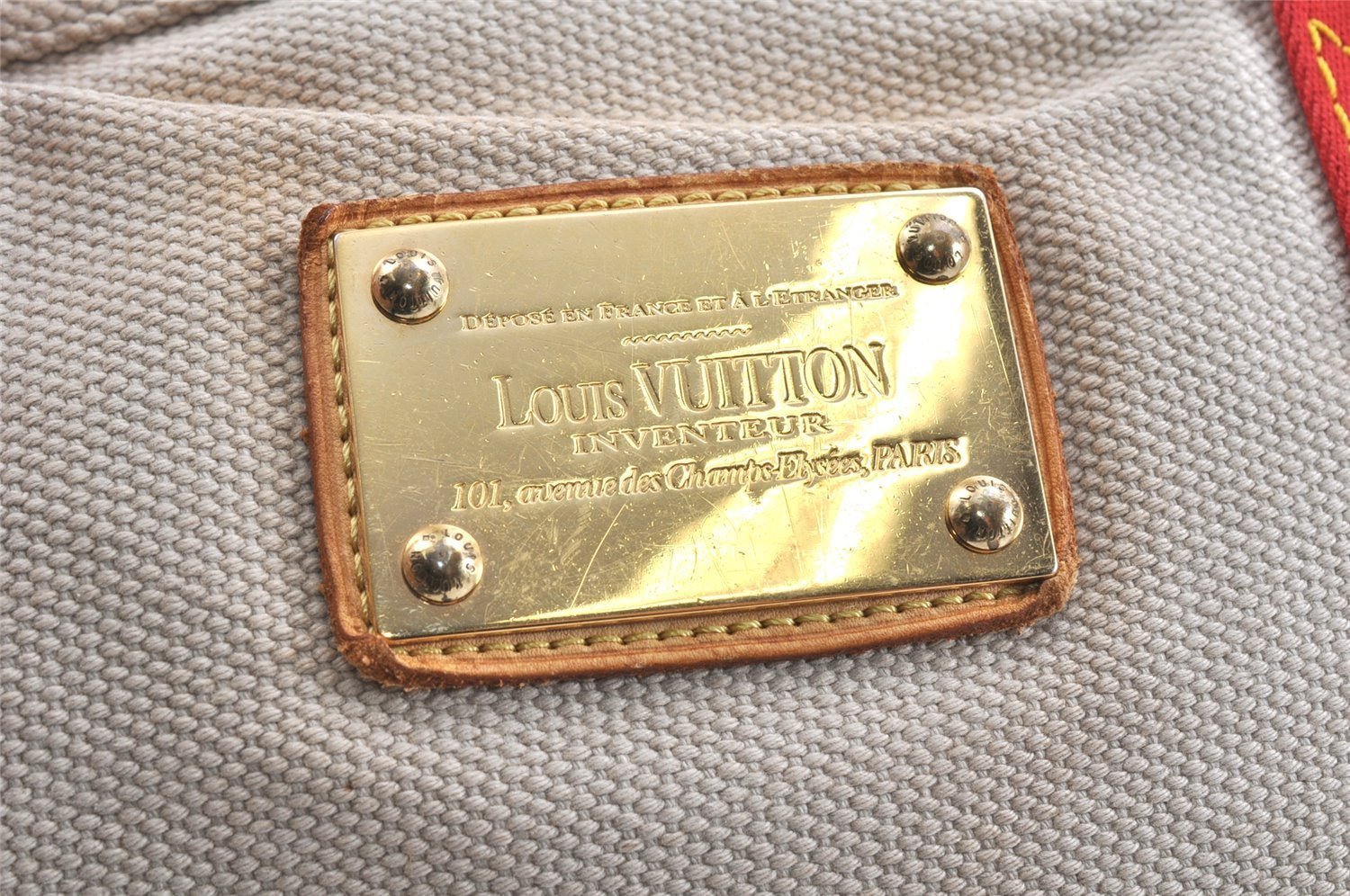 Authentic Louis Vuitton Antigua Cabas GM Tote Bag White Red M40032 LV 2794K