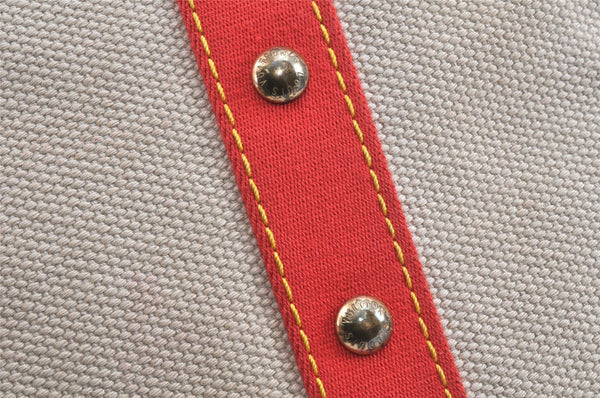 Authentic Louis Vuitton Antigua Cabas GM Tote Bag White Red M40032 LV 2794K