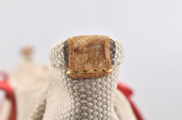 Authentic Louis Vuitton Antigua Cabas GM Tote Bag White Red M40032 LV 2794K