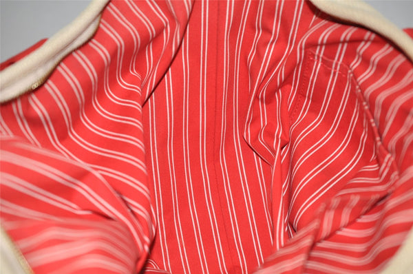 Authentic Louis Vuitton Antigua Cabas GM Tote Bag White Red M40032 LV 2794K