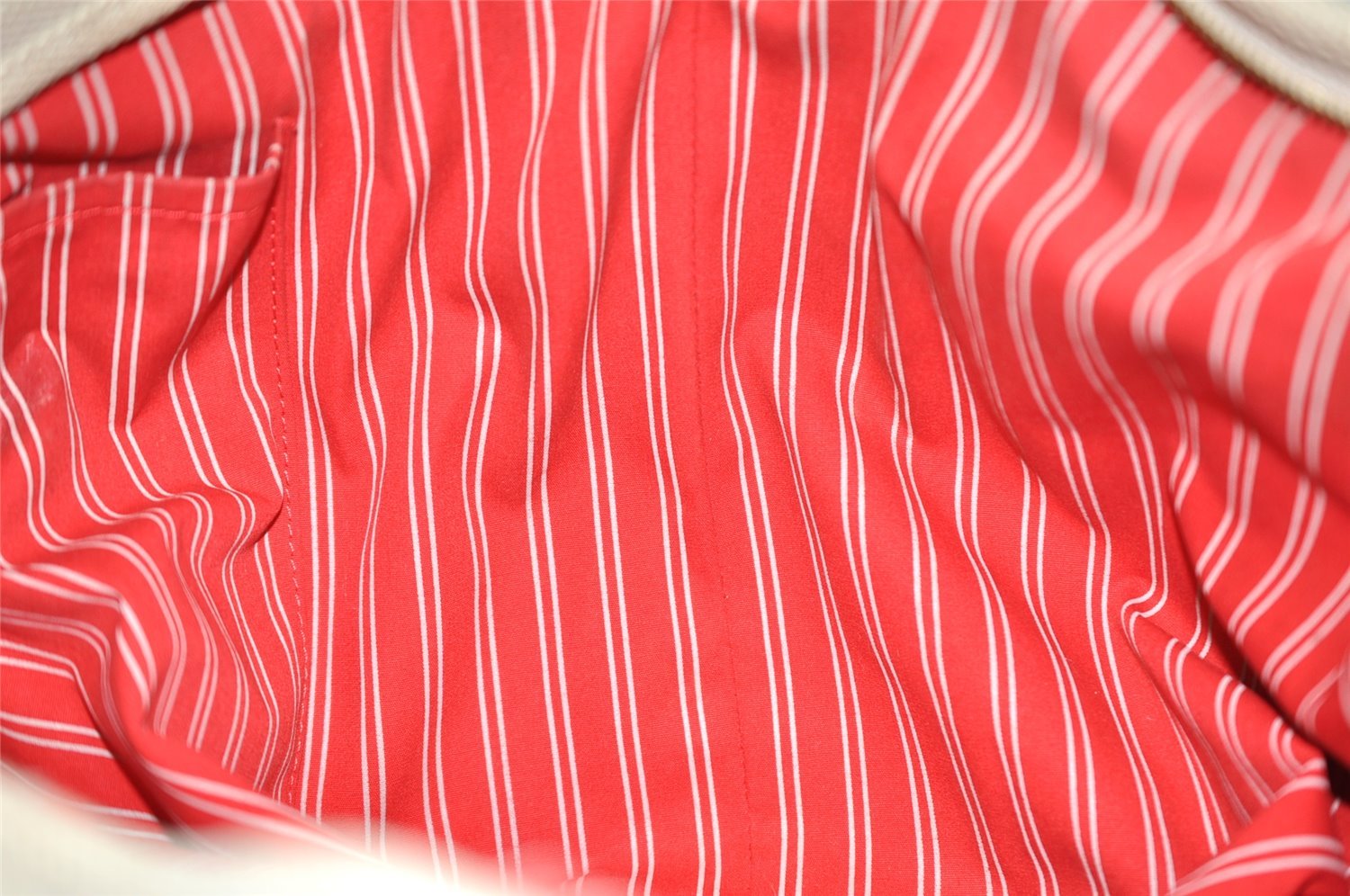 Authentic Louis Vuitton Antigua Cabas GM Tote Bag White Red M40032 LV 2794K