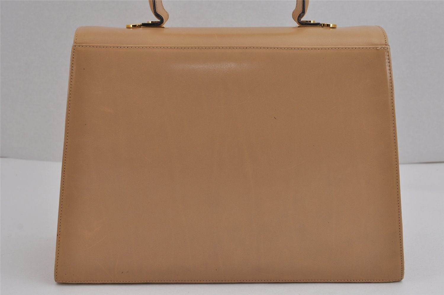 Authentic Salvatore Ferragamo Gancini Leather 2Way Shoulder Hand Bag Beige 2795J