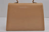 Authentic Salvatore Ferragamo Gancini Leather 2Way Shoulder Hand Bag Beige 2795J