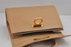 Authentic Salvatore Ferragamo Gancini Leather 2Way Shoulder Hand Bag Beige 2795J