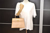 Authentic Salvatore Ferragamo Gancini Leather 2Way Shoulder Hand Bag Beige 2795J