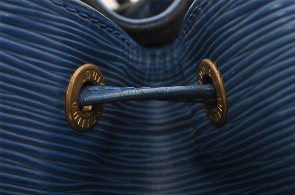 Authentic Louis Vuitton Epi Petit Noe Shoulder Drawstring Bag M44105 Blue 2796I