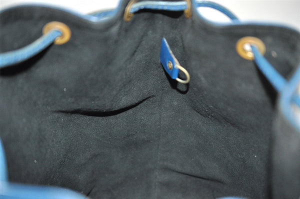 Authentic Louis Vuitton Epi Petit Noe Shoulder Drawstring Bag M44105 Blue 2796I