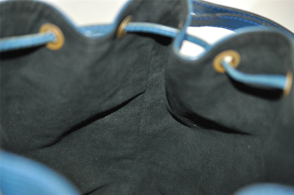 Authentic Louis Vuitton Epi Petit Noe Shoulder Drawstring Bag M44105 Blue 2796I